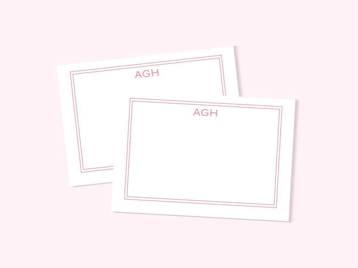 Custom Monogram Stationery Set with A2 flat notecards and envelopes
