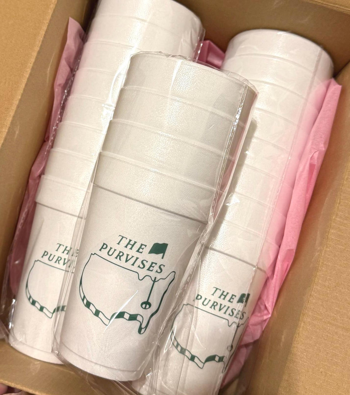 Personalized Custom Golf Masters Theme Foam Party 16 Ounce Cups