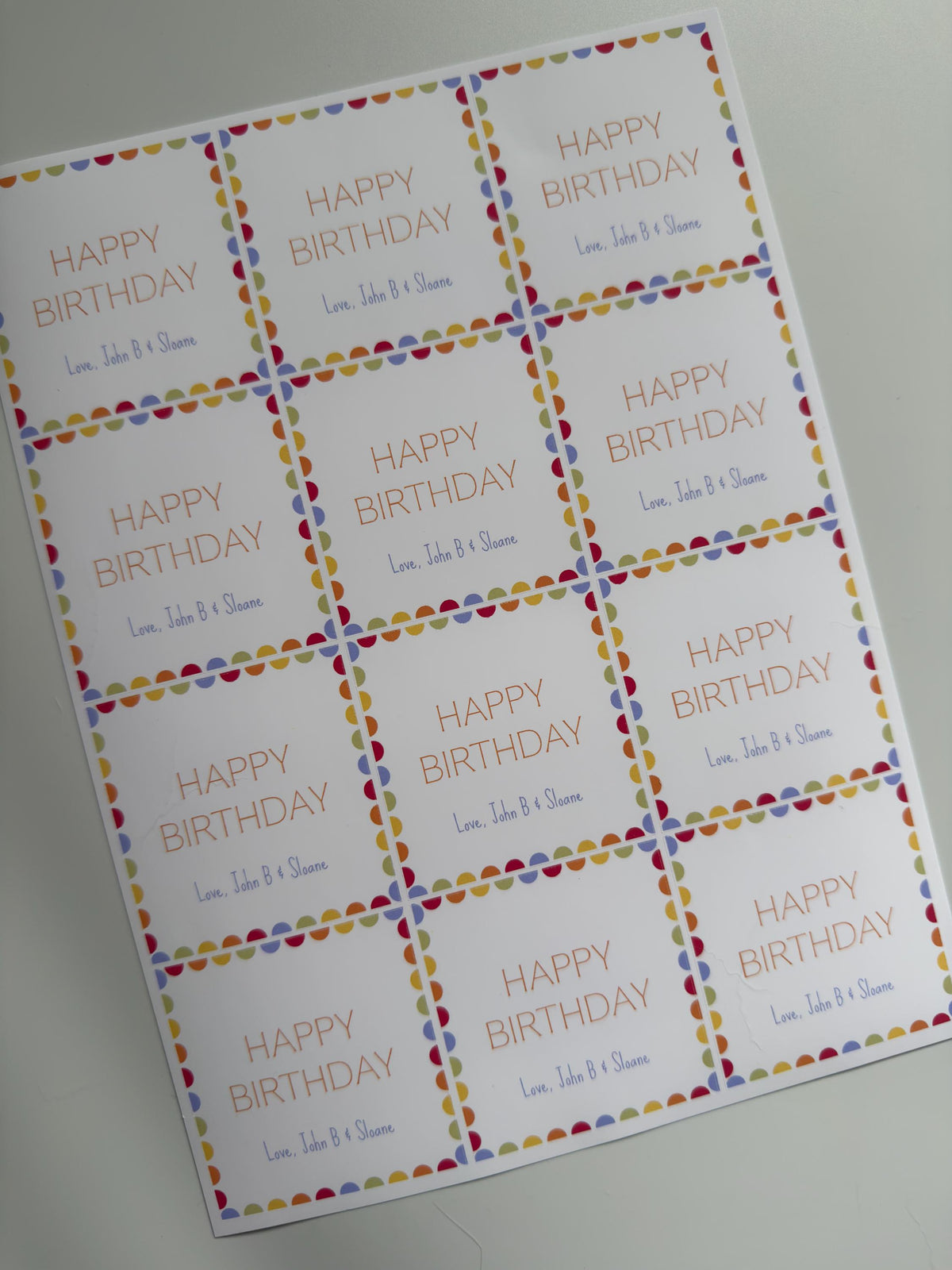 Personalized Birthday Stickers, custom party favor labels