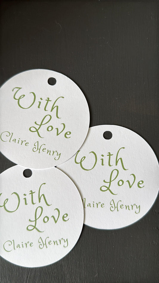 Personalized Round Gift Tags with custom name