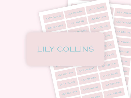Personalized name label stickers - Light Pink and Blue