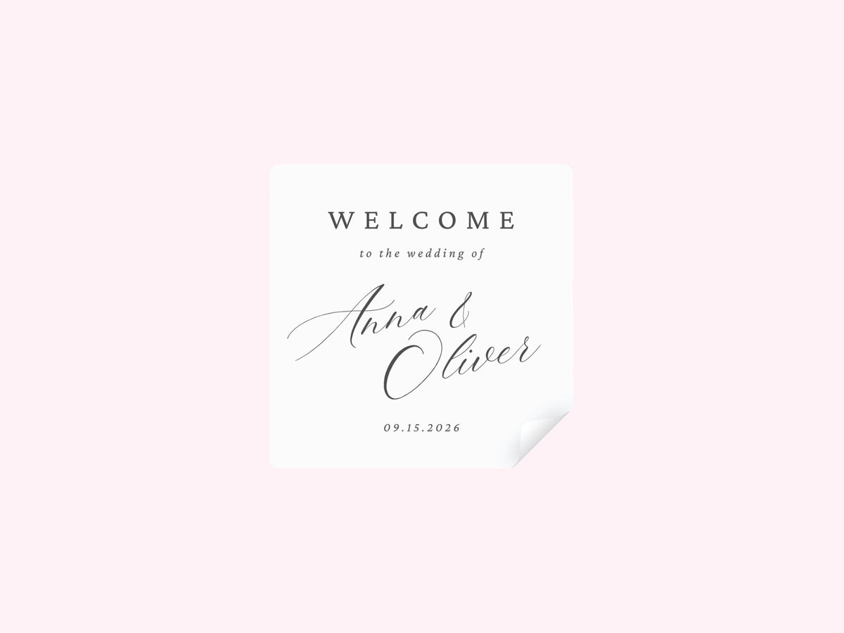 Personalized Wedding Favor Stickers Set of 12