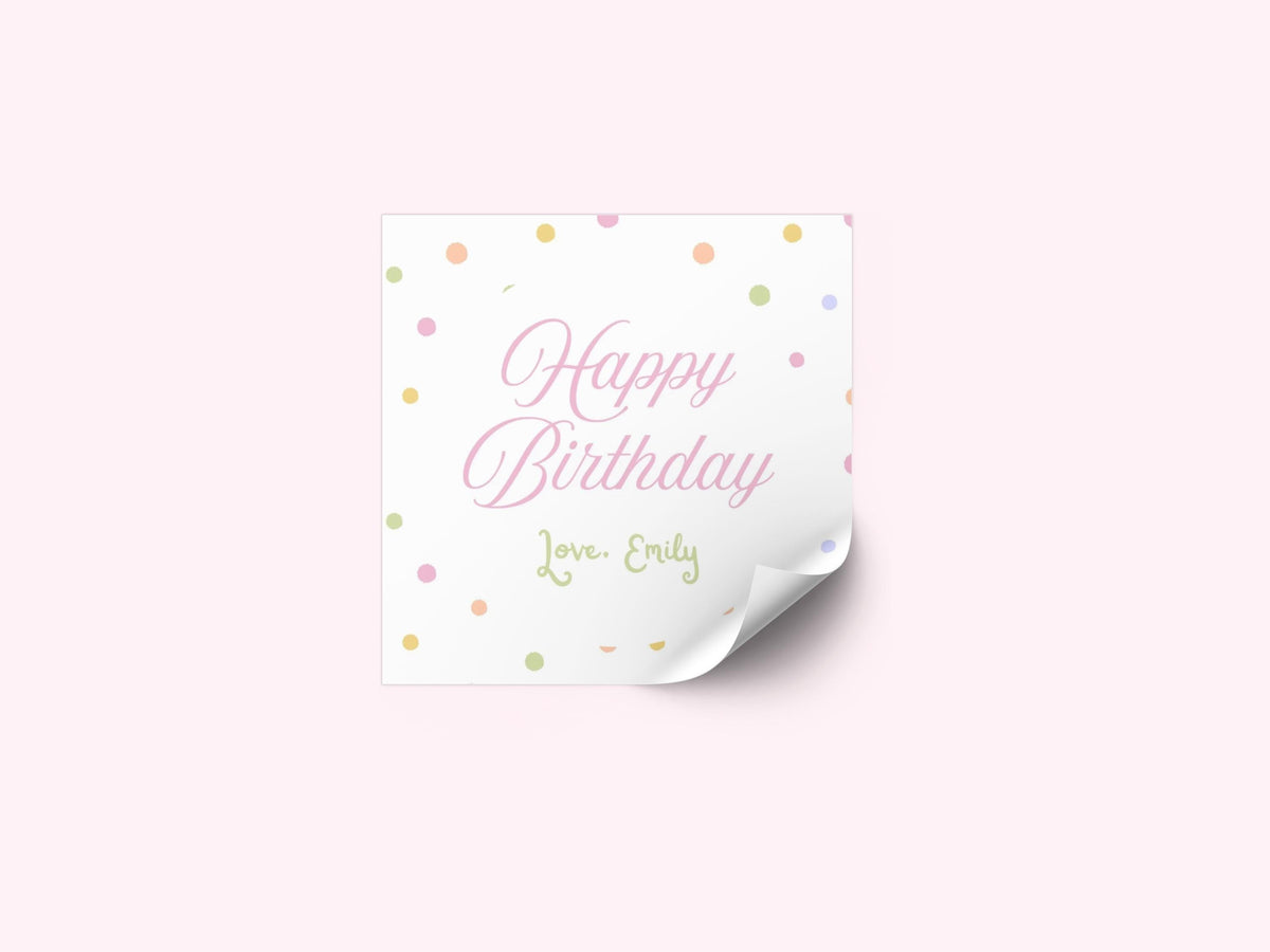Personalized Birthday Stickers, custom party favor labels