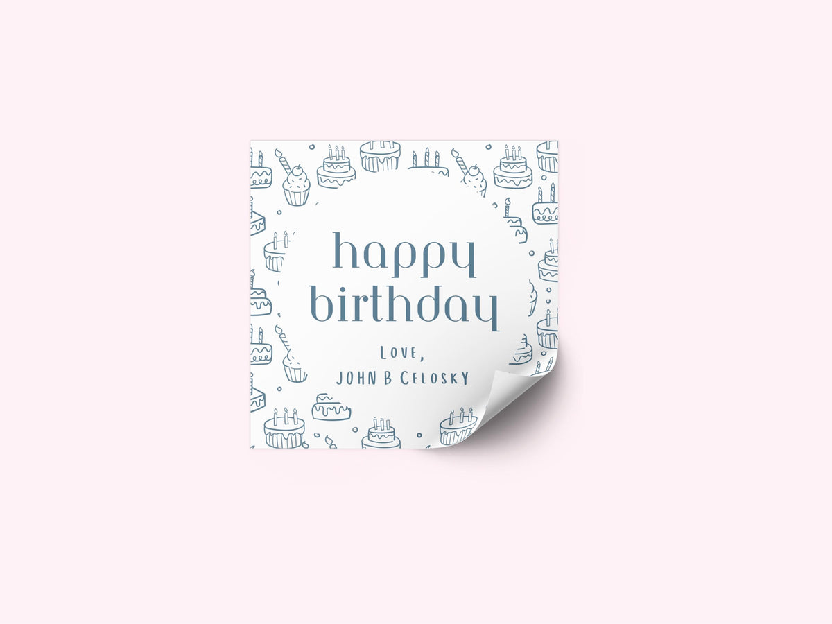 Personalized Birthday Stickers, custom party favor labels