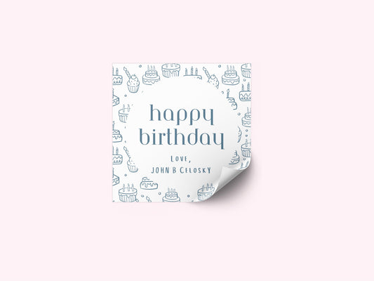 Personalized Birthday Stickers, custom party favor labels
