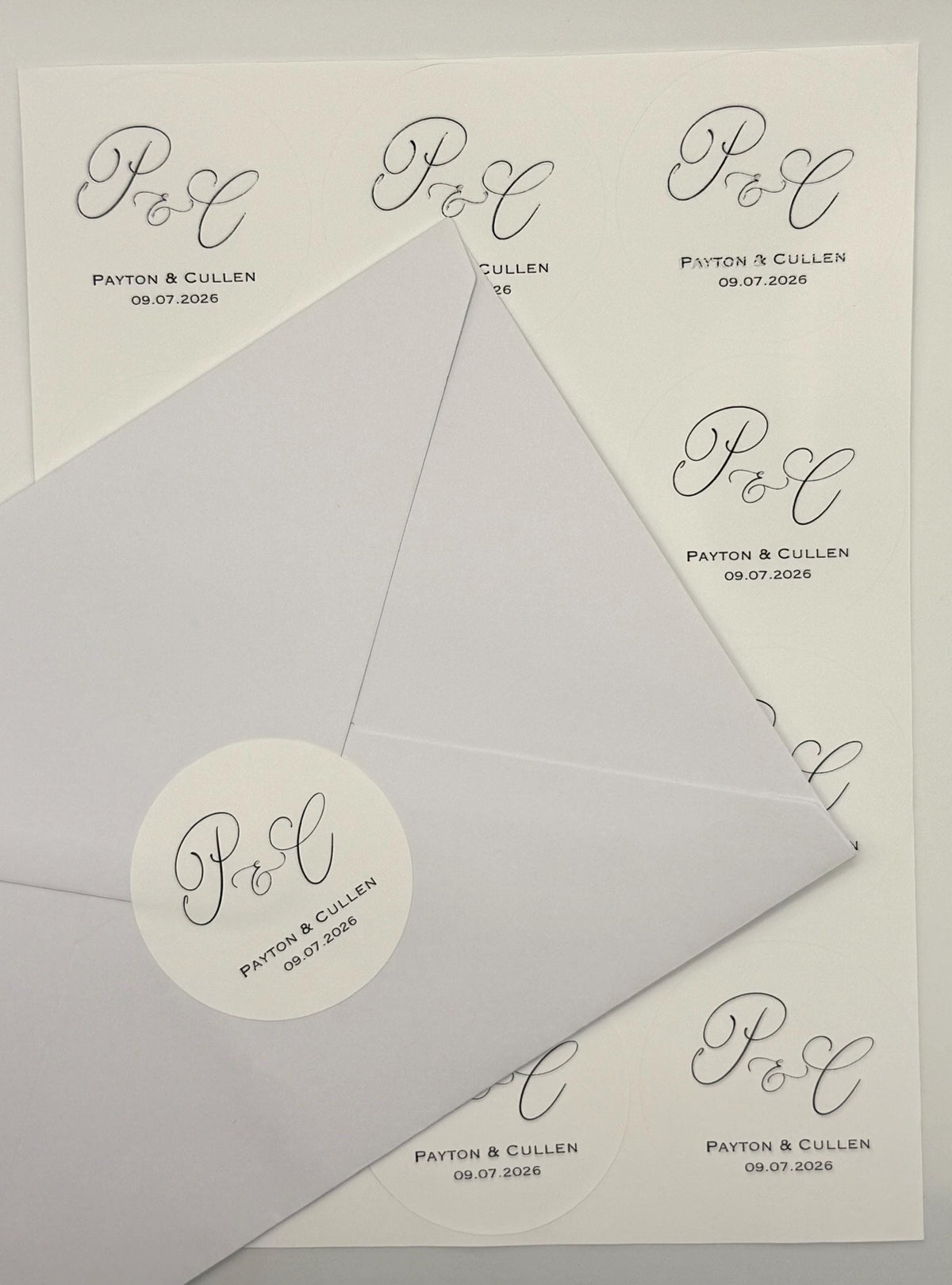 Personalized Wedding Stickers with custom initials
