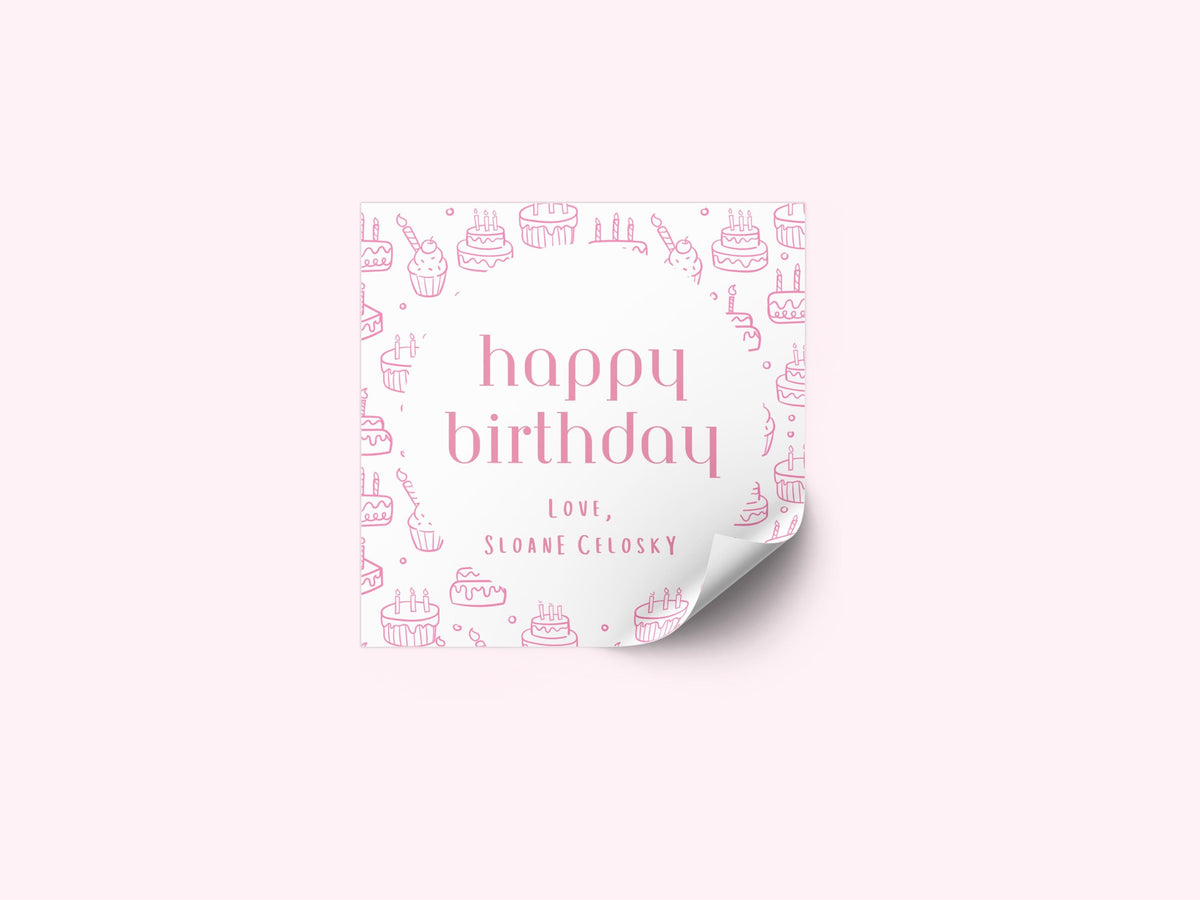 Personalized birthday stickers, custom party favor labels