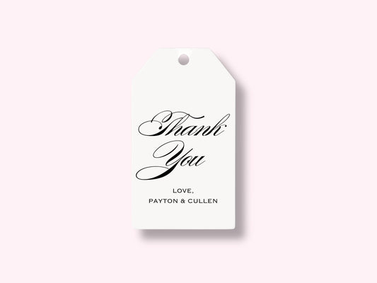 Personalized Thank You Gift Tags for weddings and showers