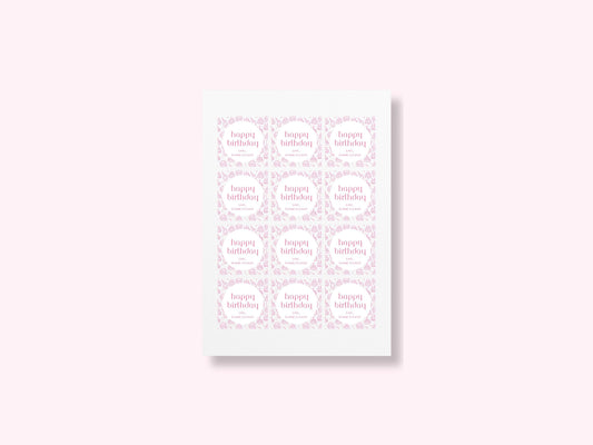 Personalized birthday stickers, custom party favor labels