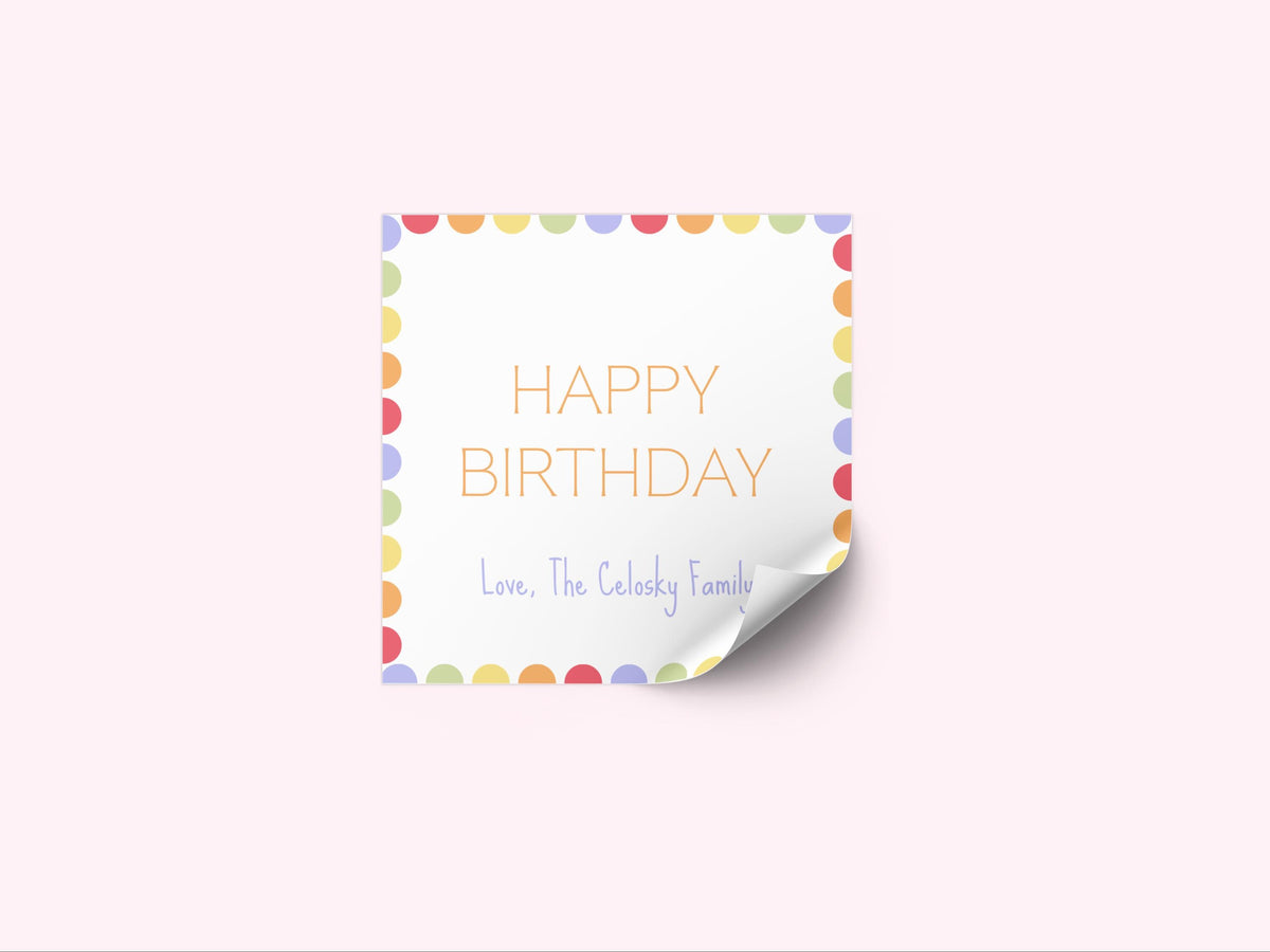 Personalized Birthday Stickers, custom party favor labels