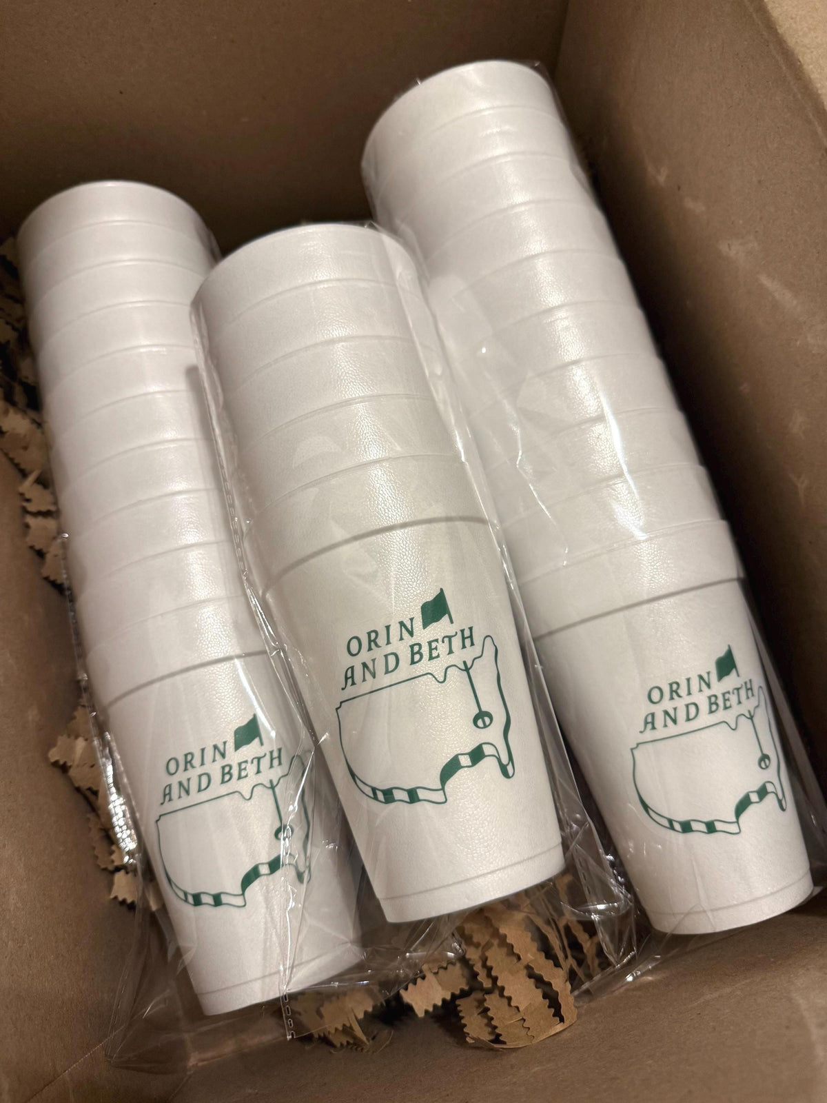 Personalized Custom Golf Masters Theme Foam Party 16 Ounce Cups