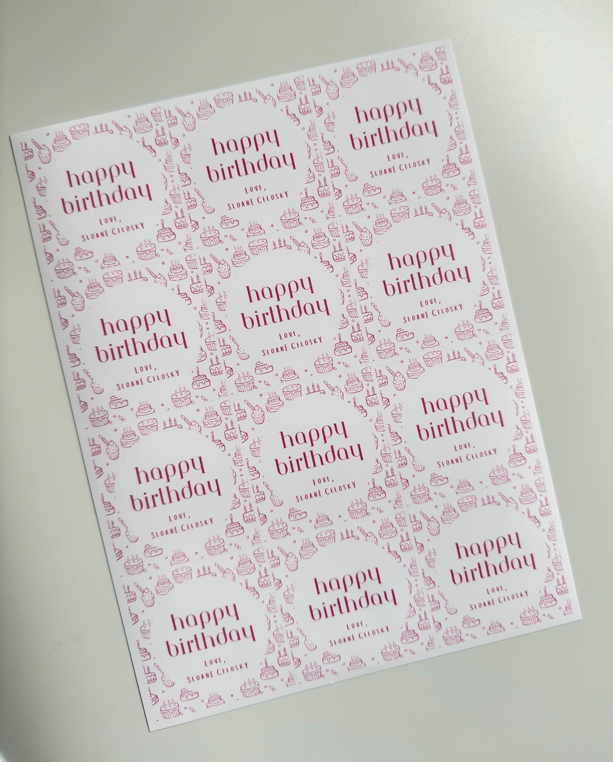Personalized birthday stickers, custom party favor labels