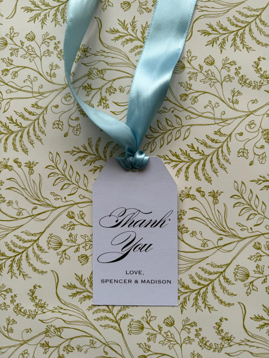 Personalized Thank You Gift Tags for weddings and showers