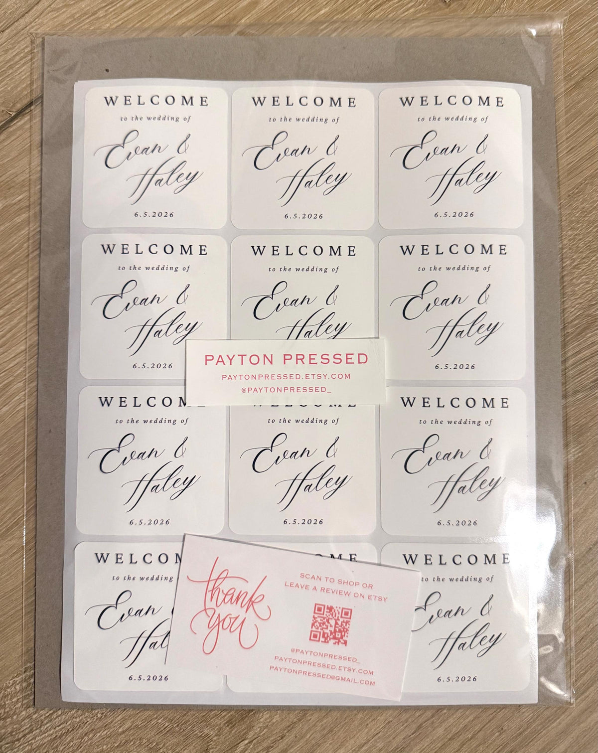 Personalized Wedding Favor Stickers Set of 12