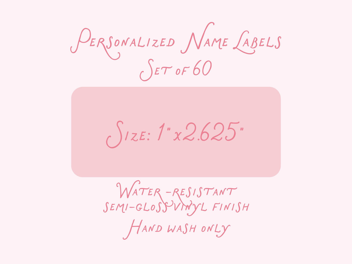 Personalized name label stickers - Light Pink and Blue