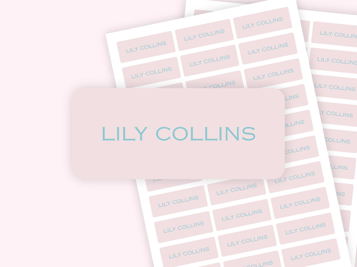Personalized name label stickers - Light Pink and Blue