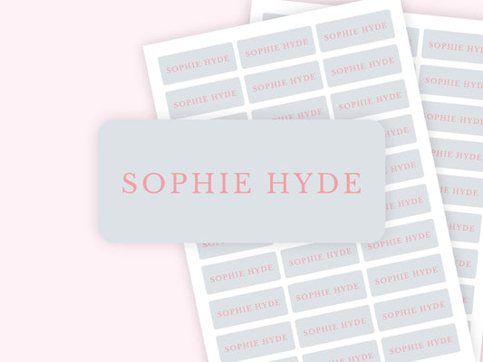 Personalized name label stickers - Lavender and Pink