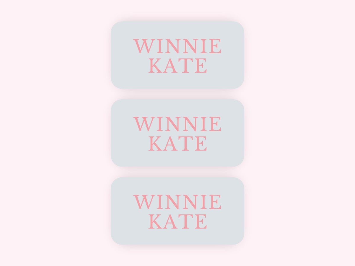Lavender Pink Girl Personalized Iron-On Fabric Name Labels