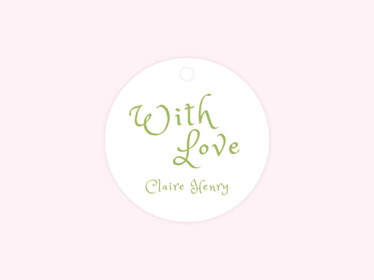 Personalized Round Gift Tags with custom name