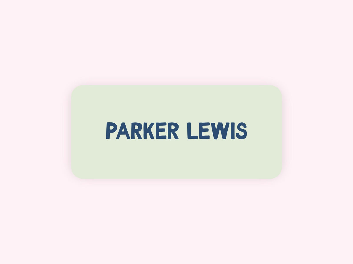 Personalized name label stickers - Green and Navy Blue