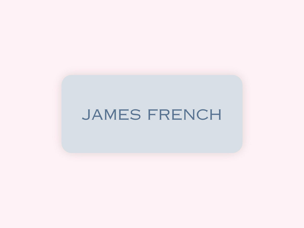 Personalized name label stickers - Fog Blue and Navy
